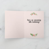 18th or all ages Birthday Pink Floral Name Karte (Innenseite)