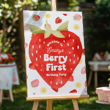 18x24 Berry Erster Geburtstag Begrüßungszeichen