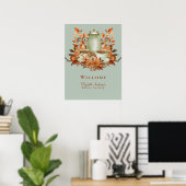 18x24" Boho Terracotta Tee Party Begrüßung Poster (Heimbüro)