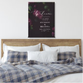 18x24" Moody Lila Bloom Grunge Wedding Willkommen Leinwanddruck (Insitu (Schlafzimmer))