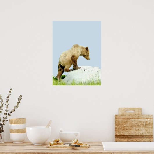 18x24 Plakatpapier (Matte) aus Grizzlybär Poster (Küche)