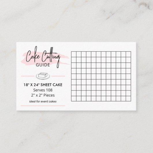 18x24" Rectangle Cake Cutting Guide 2x2 Servings Begleitkarte (Vorderseite)