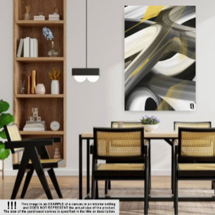 18x24" Trend Abstrakt Art Leinwand Schwarz-weiß Go