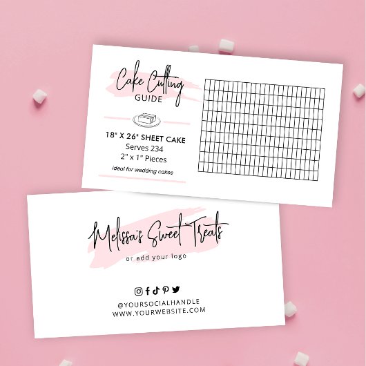 18x26 Blatt Cake Cutting Instructions 2x1 Servings Begleitkarte