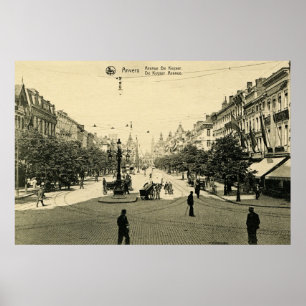 1900 Antwerpen De Keyser Avenue Antwerp Anvers Poster