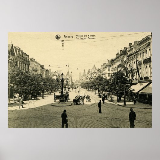 1900 Antwerpen De Keyser Avenue Antwerp Anvers Poster (Vorne)
