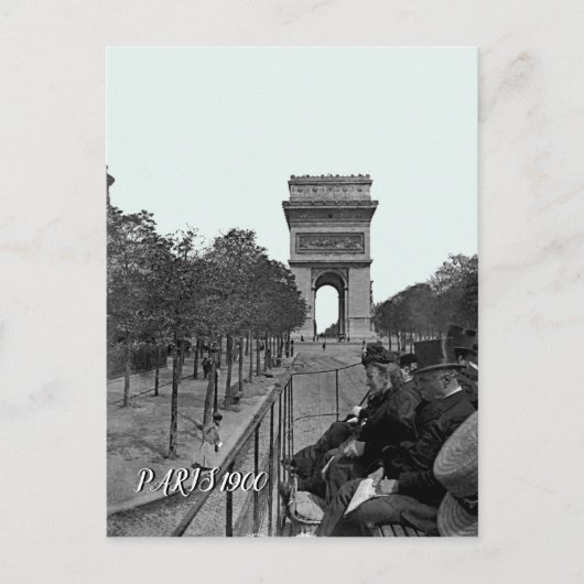 1900 arc de triomphe paris Paris Bus Ride People Postkarte (Vorderseite)