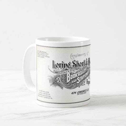 1900 BOOKSELLER-WERBBLATT KAFFEETASSE (Vorderseite Links)