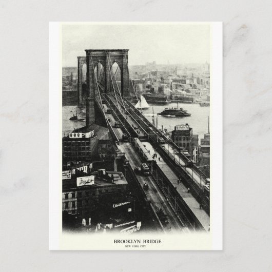 1900 Brooklyn Bridge Postkarte (Vorderseite)