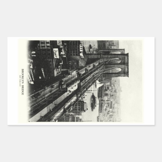1900 Brooklyn Bridge Rechteckiger Aufkleber (Vorderseite)