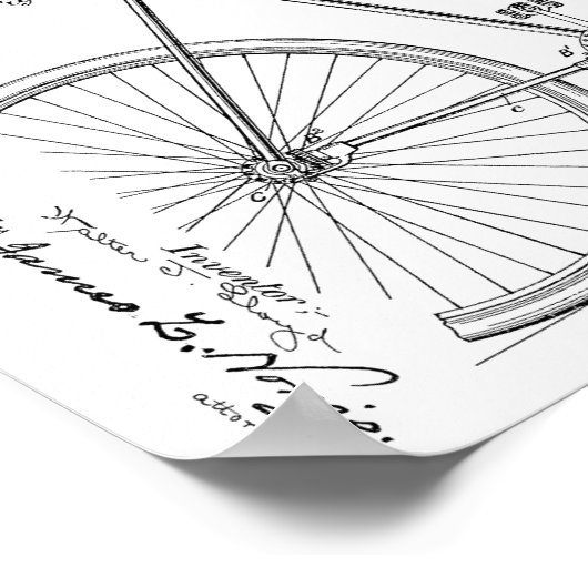 1900 Chainless Bicycle Design Patent Art Print Poster (Ecke)
