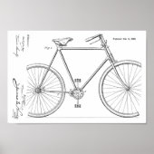 1900 Chainless Bicycle Design Patent Art Print Poster (Vorne)