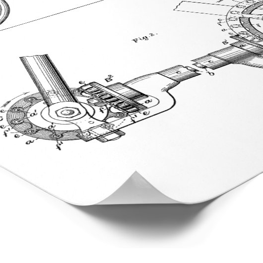 1900 Chainless Bicycle Design Patent Art Print Poster (Ecke)