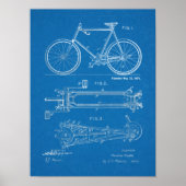 1900 Chainless Bicycle Design Patent Art Print Poster (Vorne)