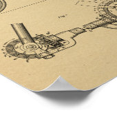 1900 Chainless Bicycle Design Patent Art Print Poster (Ecke)