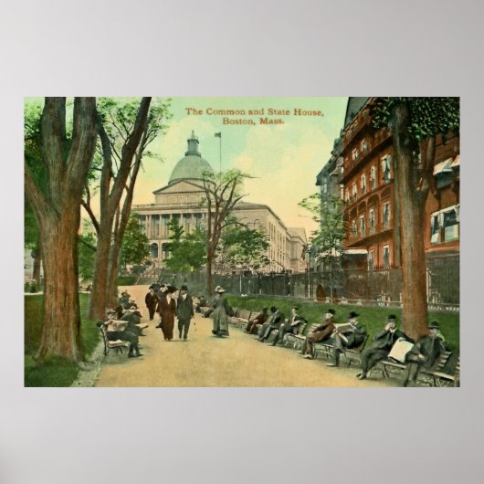  1900 Common and State House Boston MA Poster (Vorne)