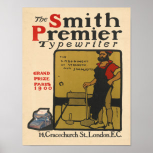 1900 Forrest Smith Premier Schreibmaschine Poster