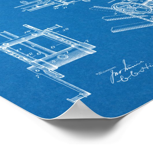 1900 Hochgeschwindigkeits-Fahrraddesign - Patentdr Poster (Ecke)