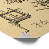 1900 Hochgeschwindigkeits-Fahrraddesign - Patentdr Poster (Ecke)