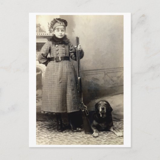 1900 Junge Mädchen und ihr Hund Postkarte (Vorderseite)