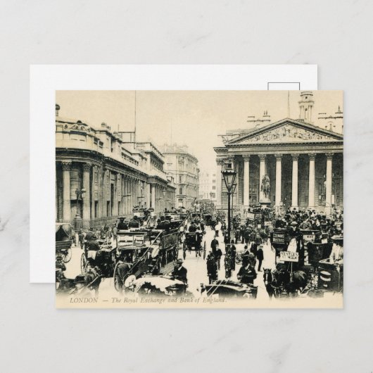 1900 London Royal Exchange und Bank of England Pos Postkarte (Vorne/Hinten)