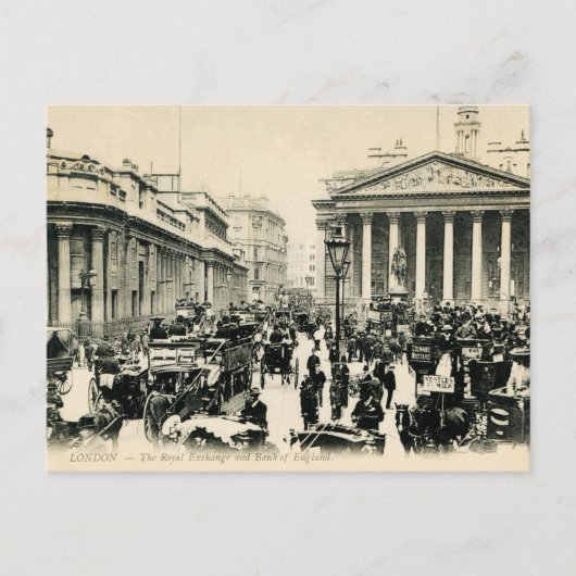 1900 London Royal Exchange und Bank of England Pos Postkarte (Vorderseite)