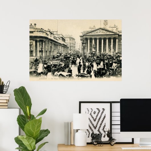 1900 London Royal Exchange und Bank of England Poster (Heimbüro)