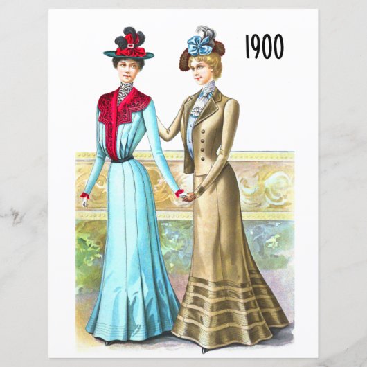 1900 Modeblattdruck für Decoupage (Vorderseite)