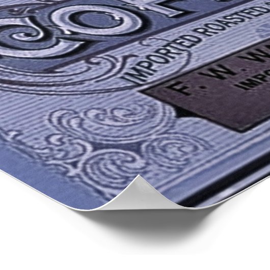 1900 Monogramm-Kaffeewerbung Poster (Ecke)