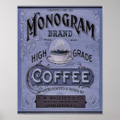 1900 Monogramm-Kaffeewerbung Poster (Vorne)