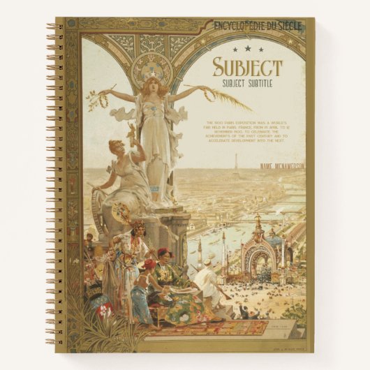 1900 Paris Ausstellung Poster Bullet Journal Notizblock (Vorderseite)