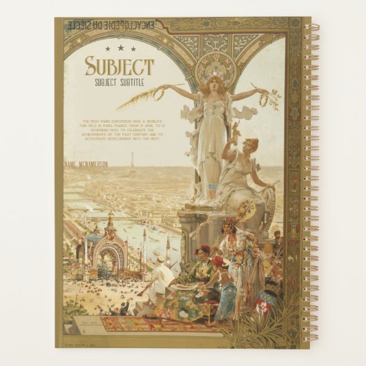 1900 Personalisierter Planner der Pariser Ausstell Planer (Rückseite)