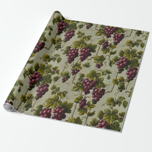 1900 Vintage Trauben Botanisches Design Frucht Geschenkpapier