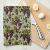 1900 Vintage Trauben Botanisches Design Frucht Geschirrtuch (Viertel Falte)