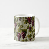 1900 Vintage Trauben Botanisches Design Frucht Kaffeetasse (VorderseiteRechts)