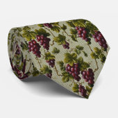 1900 Vintage Trauben Botanisches Design Frucht Krawatte (Gerollt)