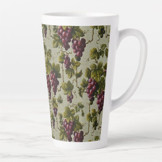 1900 Vintage Trauben Botanisches Design Frucht Milchtasse (Rechts)