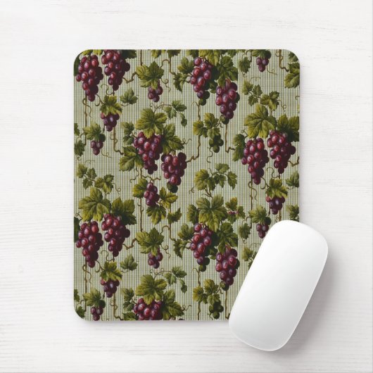 1900 Vintage Trauben Botanisches Design Frucht Mousepad (Mit Mouse)