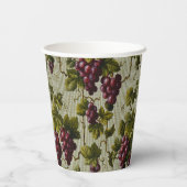 1900 Vintage Trauben Botanisches Design Frucht Pappbecher (Rückseite)