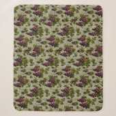 1900 Vintage Trauben Botanisches Design Frucht Sherpadecke (Vorderseite)