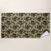 1900 Vintage Trauben Botanisches Design Frucht Strandtuch (Vorderseite)