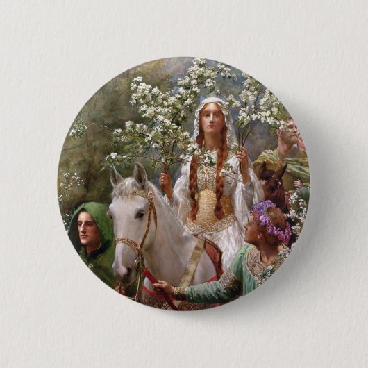 1900 von John Collier, Königin Guineveres Maying Button (Vorderseite)