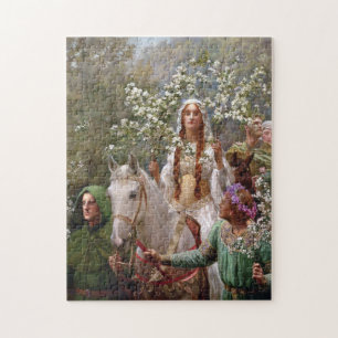 1900 von John Collier, Königin Guineveres Maying Puzzle