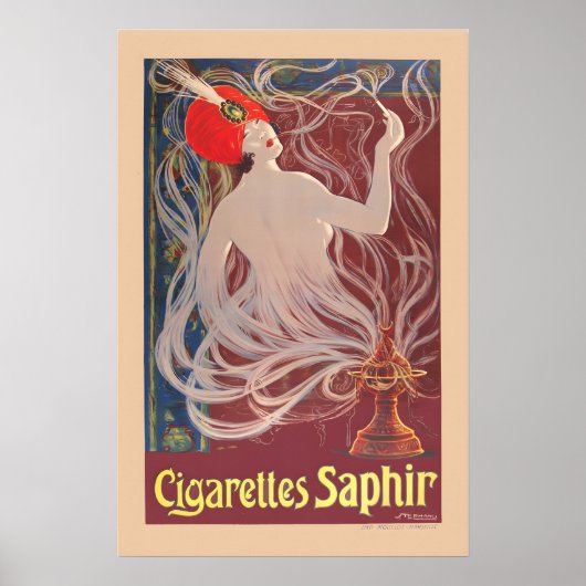 1900er Zigaretten Saphir Vintage Style Tabak Poster (Vorne)