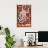 1900er Zigaretten Saphir Vintage Style Tabak Poster (Heimbüro)