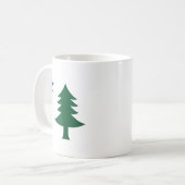 1901 Alte erste Flagge von Maine Pine Tree und Sta Kaffeetasse (Vorderseite Links)