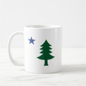 1901 Alte erste Flagge von Maine Pine Tree und Sta Kaffeetasse (Links)