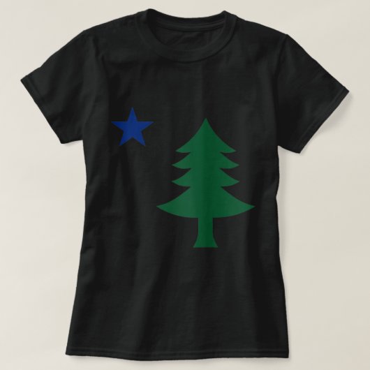 1901 Alte erste Flagge von Maine Pine Tree und Sta T-Shirt (Design vorne)