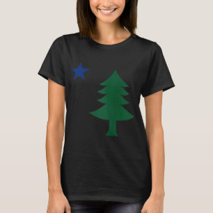 1901 Alte erste Flagge von Maine Pine Tree und Sta T-Shirt