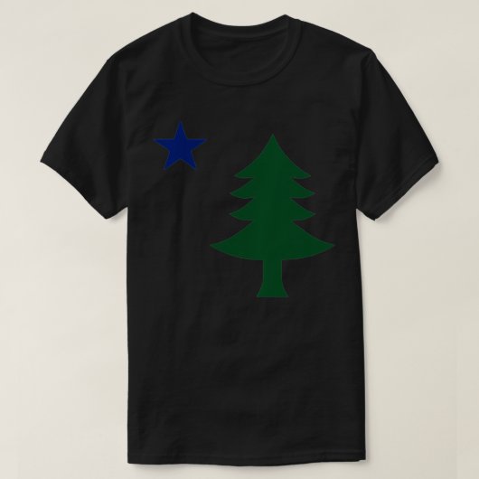 1901 Alte erste Flagge von Maine Pine Tree und Sta T-Shirt (Design vorne)